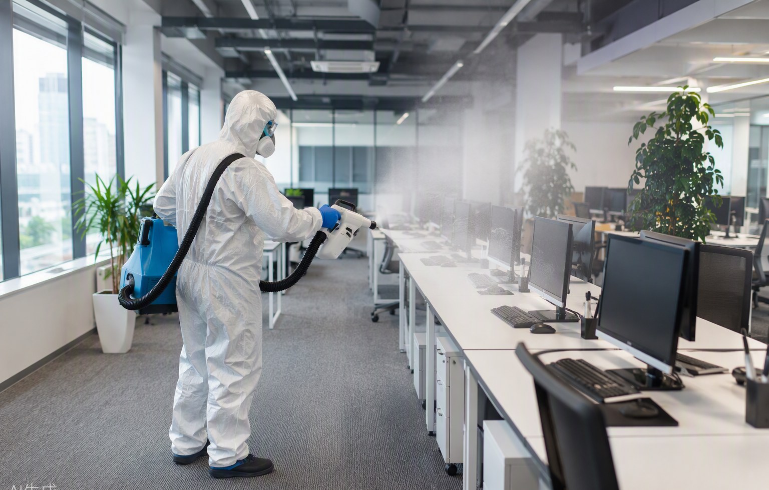 Дезинфекция офиса электростатическим распылителем — служба УМКа в Пушкине